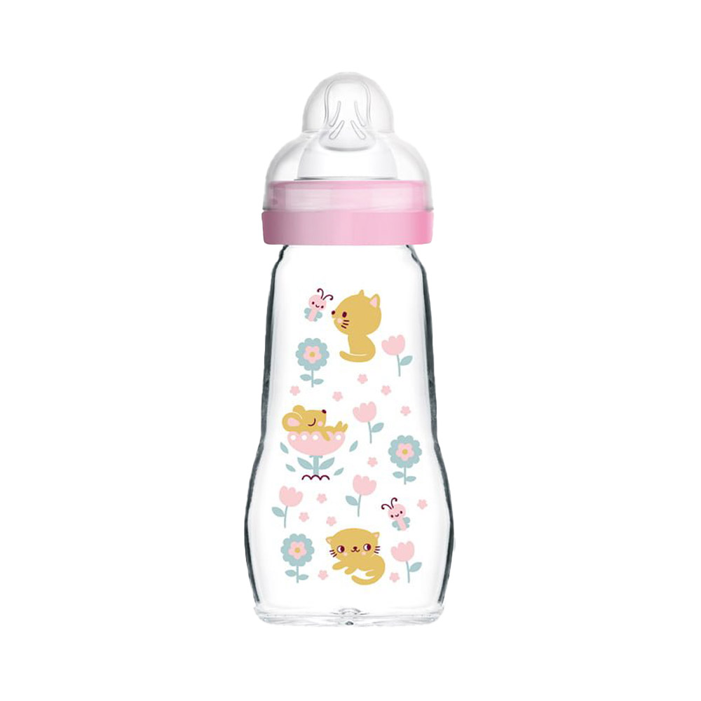 MAM - FEEL GOOD Γυάλινο Μπιμπερό ΘΣ 2m+ (κορίτσι) - 260ml
